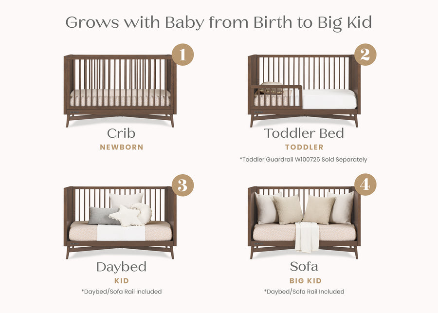 Teak Brown (1526) 22-Dylan 4-in-1 Convertible Crib