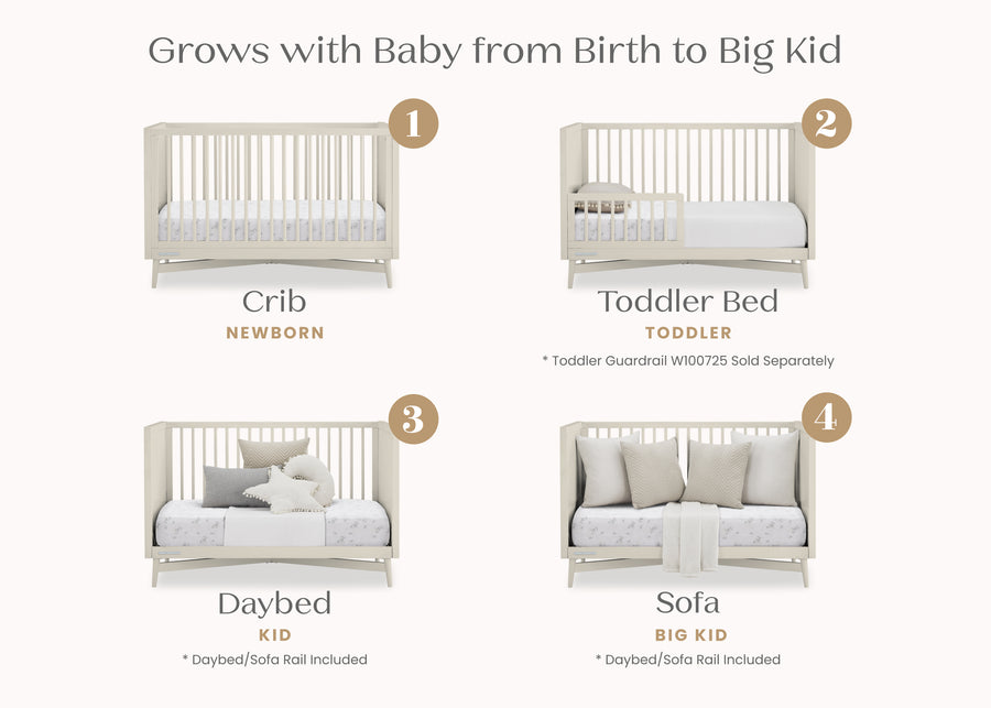 Soft Beige (1560) 44-Dylan 4-in-1 Convertible Crib