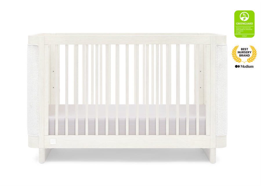Antique White with White Boucle (1550) 11-babyGap Callie 4-in-1 Upholstered Crib