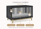 Midnight Grey with Natural (1372) 21-Poppy 4-in-1 Convertible Crib