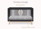 Midnight Grey with Natural (1372) 22-Poppy 4-in-1 Convertible Crib