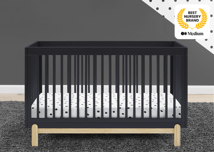 Midnight Grey with Natural (1372) 18-Poppy 4-in-1 Convertible Crib