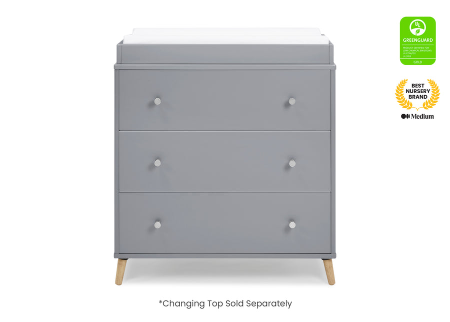 Grey with Natural (1359) 3-Jordan 3 Drawer Dresser with Interlocking Drawers