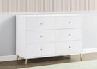 Bianca White with Natural (123) 1-Jordan 6 Drawer Dresser with Interlocking Drawers