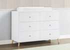 Bianca White with Natural (123) 2-Jordan 6 Drawer Dresser with Interlocking Drawers