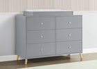 Grey with Natural (1359) 9-Jordan 6 Drawer Dresser with Interlocking Drawers