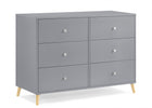 Grey with Natural (1359) 13-Jordan 6 Drawer Dresser with Interlocking Drawers