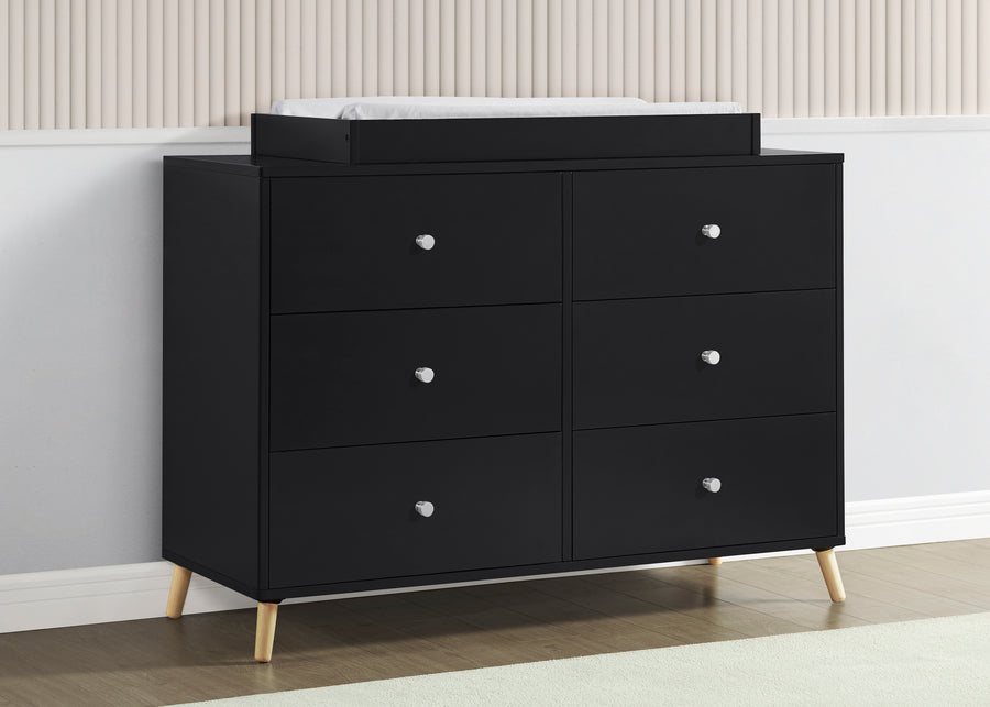 Midnight Grey with Natural (1372) 16-Jordan 6 Drawer Dresser with Interlocking Drawers