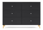 Midnight Grey with Natural (1372) 17-Jordan 6 Drawer Dresser with Interlocking Drawers
