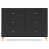 DCB: Midnight Grey with Natural (1372) 21-Jordan 6 Drawer Dresser with Interlocking Drawers