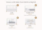 Bianca White with Natural (123) 20-Jordan 4-in-1 Convertible Crib