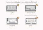 Grey with Natural (1359) 36-Jordan 4-in-1 Convertible Crib
