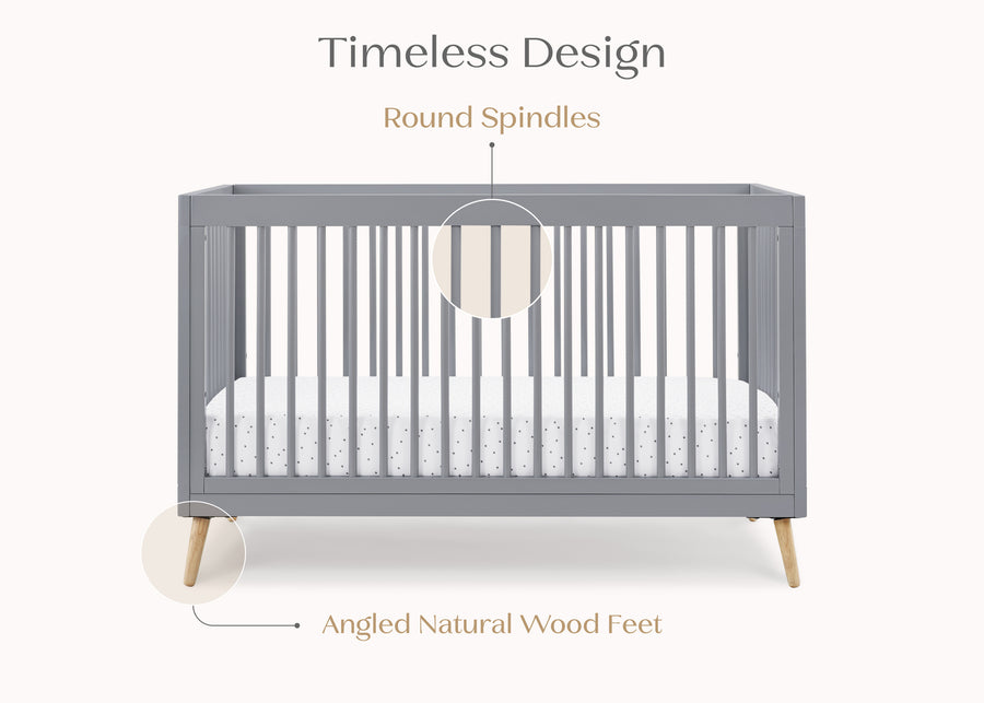 Grey with Natural (1359) 39-Jordan 4-in-1 Convertible Crib