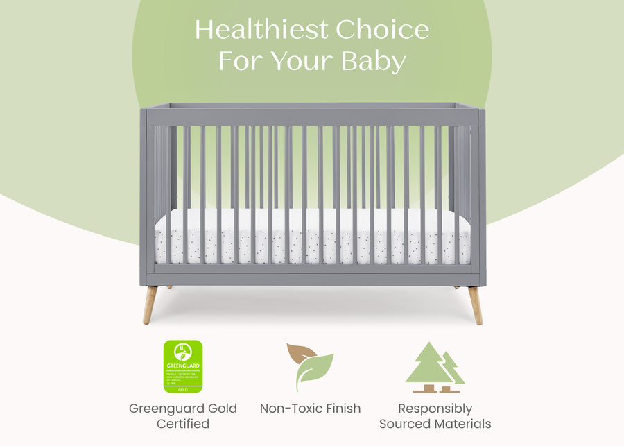 Grey with Natural (1359) 37-Jordan 4-in-1 Convertible Crib