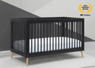 Midnight Grey with Natural (1372) 2-Jordan 4-in-1 Convertible Crib