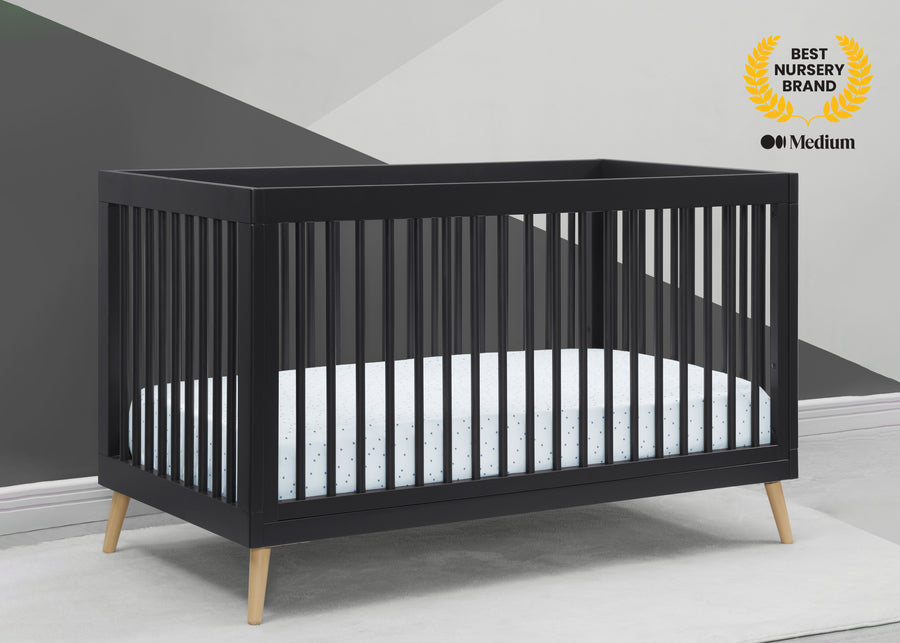Midnight Grey with Natural (1372) 2-Jordan 4-in-1 Convertible Crib