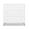 DCB: Bianca White with Natural (123) 24-Jordan 3 Drawer Dresser with Interlocking Drawers