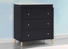 Midnight Grey with Natural (1372) 9-Jordan 3 Drawer Dresser with Interlocking Drawers