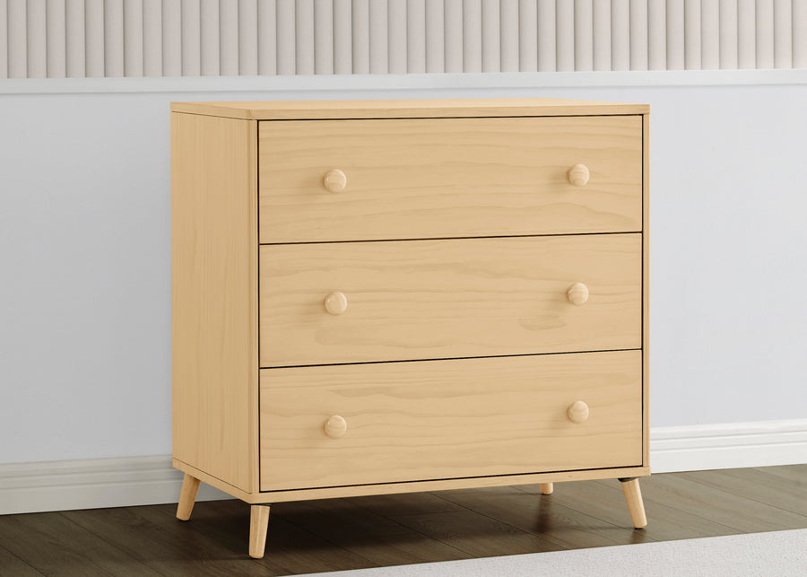 Natural (746) 26-Jordan 3 Drawer Dresser with Interlocking Drawers