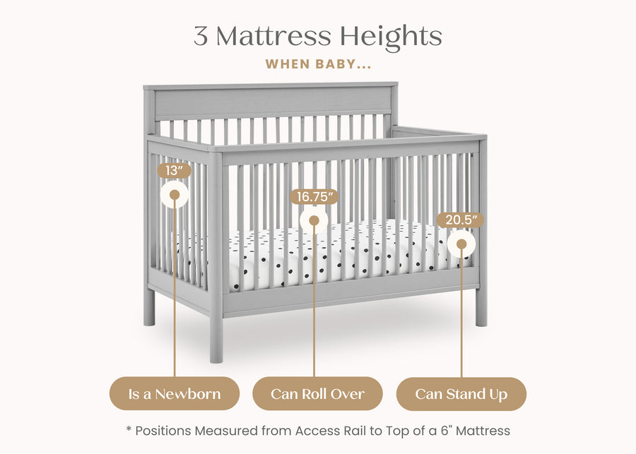 Grey (026) 5-Remy 6-in-1 Convertible Crib