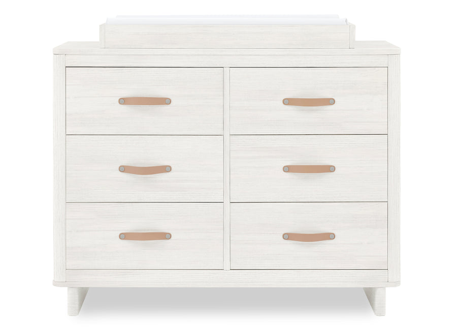 Antique White (1545) 14-babyGap Skye 6 Drawer Dresser with Interlocking Drawers