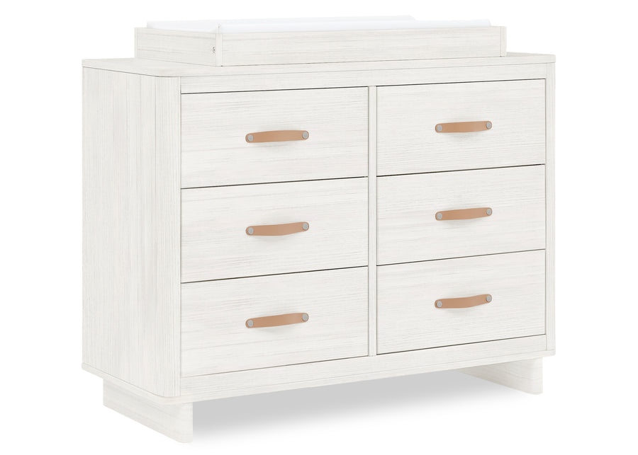 Antique White (1545) 15-babyGap Skye 6 Drawer Dresser with Interlocking Drawers