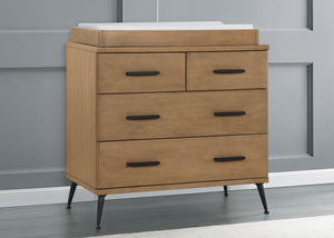 Sloane 4 Drawer Dresser with Changing Top Acorn with Matte Black (786) 0-Sloane 4 Drawer Dresser with Changing Top