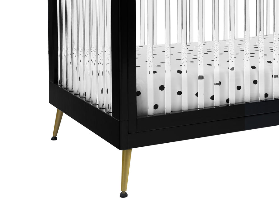 Ebony with Melted Bronze (1500) 7-Sloane 4-in-1 Acrylic Convertible Crib