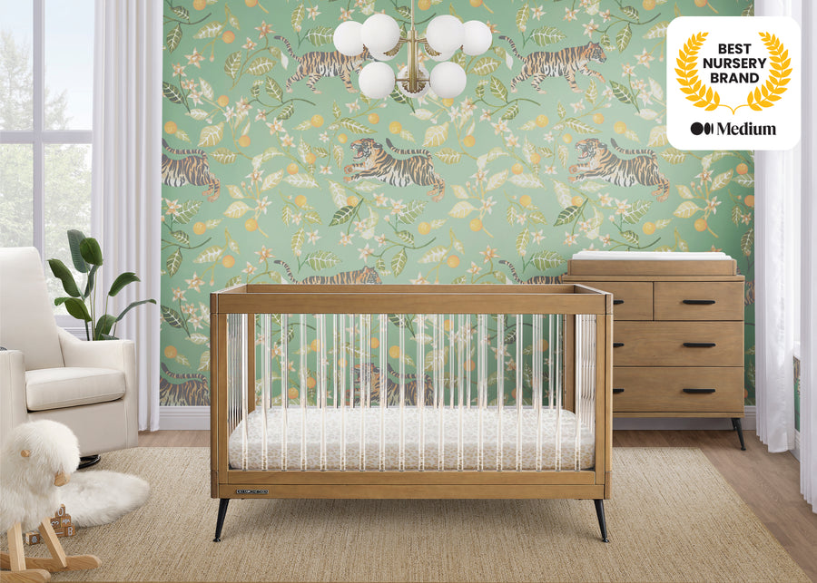 Acorn with Matte Black (786) 35-Sloane 4-in-1 Acrylic Convertible Crib