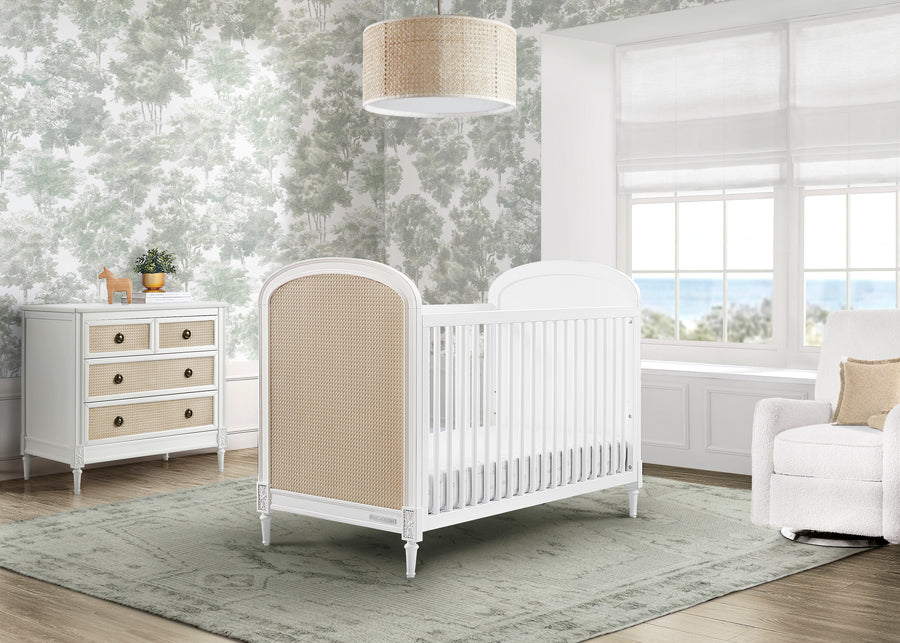 Bianca White with Textured Almond (1508) 1-Madeline 4-in-1 Convertible Crib