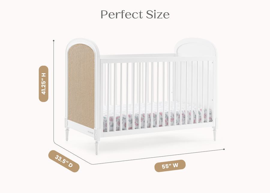Bianca White with Textured Almond (1508) 7-Madeline 4-in-1 Convertible Crib