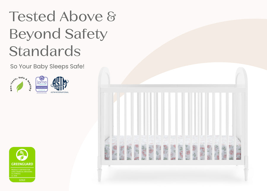 Bianca White with Textured Almond (1508) 8-Madeline 4-in-1 Convertible Crib