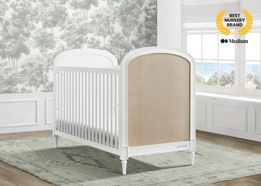 Bianca White with Textured Almond (1508) 2-Madeline 4-in-1 Convertible Crib