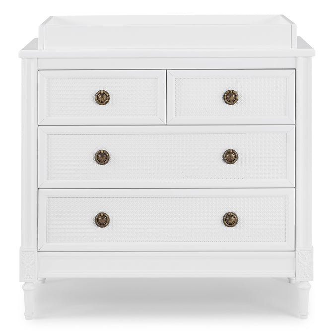 Bianca White (130) 14-Madeline 4 Drawer Dresser with Changing Top and Interlocking Drawers