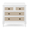 DCB: Bianca White with Textured Almond (1508) 7-Madeline 4 Drawer Dresser with Changing Top and Interlocking Drawers