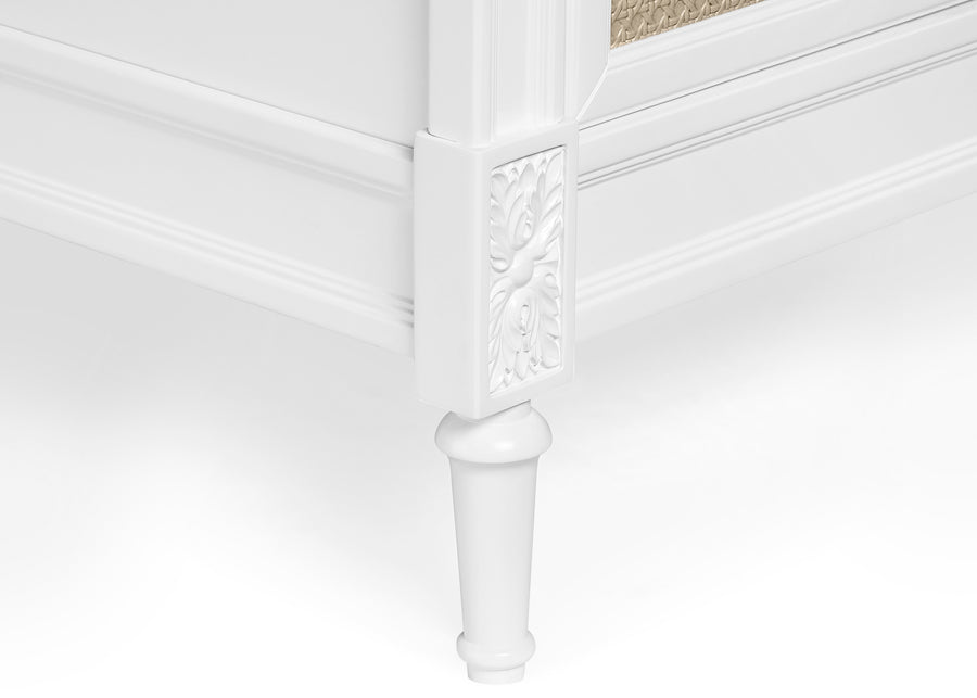 Bianca White with Textured Almond (1508) 6-Madeline 4 Drawer Dresser with Changing Top and Interlocking Drawers