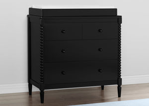 Black (001) 0-Saint 4 Drawer Dresser with Changing Top and Interlocking Drawers