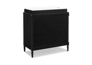 Black (001) 3-Saint 4 Drawer Dresser with Changing Top and Interlocking Drawers