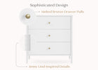 Bianca White (130) 6-Lily 3 Drawer Dresser with Interlocking Drawers
