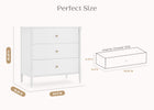 Bianca White (130) 5-Lily 3 Drawer Dresser with Interlocking Drawers
