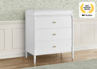 Bianca White (130) 2-Lily 3 Drawer Dresser with Interlocking Drawers