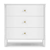 DCB: Bianca White (130) 9-Lily 3 Drawer Dresser with Interlocking Drawers