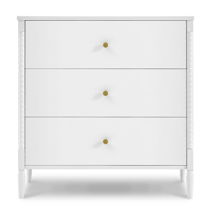 DCB: Bianca White (130) 9-Lily 3 Drawer Dresser with Interlocking Drawers