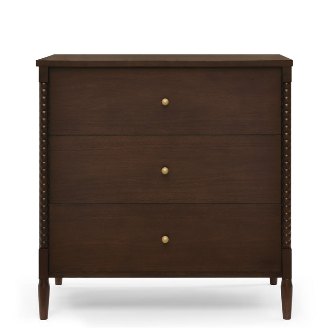 DCB: Walnut Espresso (1324) 14-Lily 3 Drawer Dresser with Interlocking Drawers