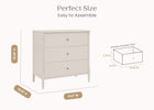 Soft Beige (1560) 22-Lily 3 Drawer Dresser with Interlocking Drawers