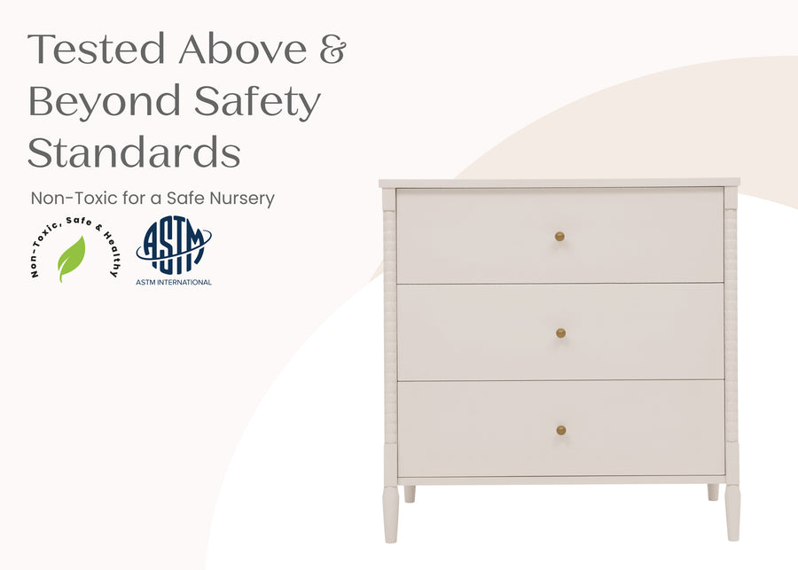 Soft Beige (1560) 26-Lily 3 Drawer Dresser with Interlocking Drawers