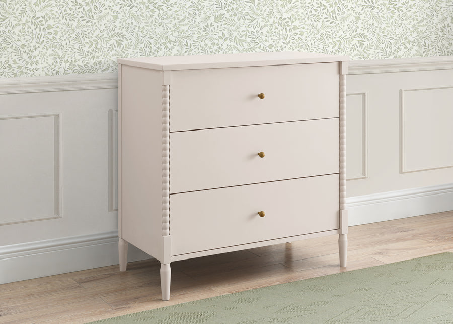 Soft Beige (1560) 19-Lily 3 Drawer Dresser with Interlocking Drawers