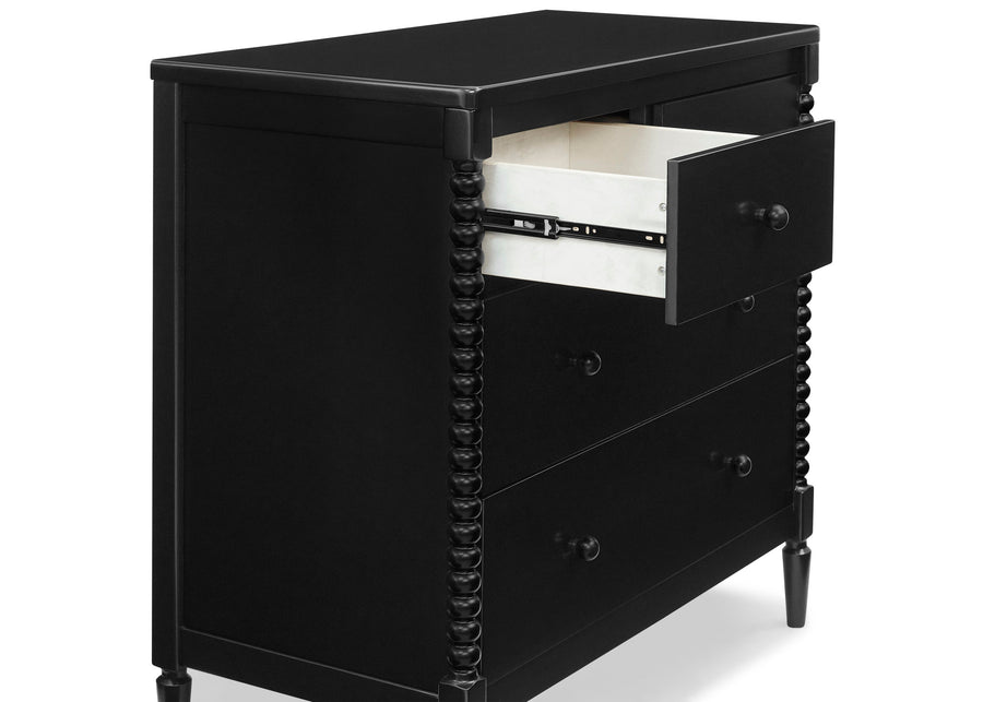 Black (001) 4-Saint 4 Drawer Dresser with Changing Top and Interlocking Drawers