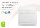 Bianca White (130) 24-Saint 4 Drawer Dresser with Changing Top and Interlocking Drawers