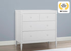 Bianca White (130) 17-Saint 4 Drawer Dresser with Changing Top and Interlocking Drawers